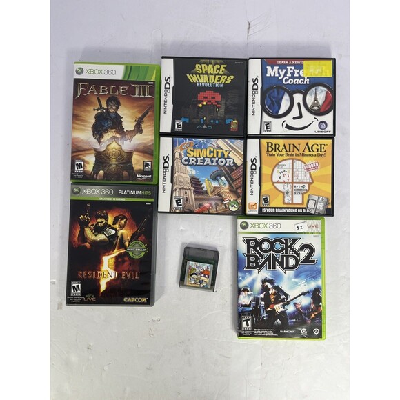 Lot of 9 Xbox 360 & DS Games – Resident Evil, Rock Band, Fable III + More - Picture 1 of 10